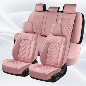 Coverado Car Seat Covers Front and Rear Faux Leather Seat Protector Accessories Universal Fit Most Vehicles - 1 of 4