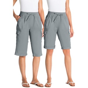 Woman Within Plus Size Convertible Length Cargo Bermuda/Short - 1 of 4