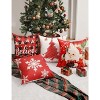 Throw Pillow Covers 18x18 Inches Set of 4, Christmas Tree, Snowflakes, Merry Christmas, Snowman Reindeer - 3 of 3