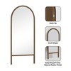 SpassWay Solid Wood Full Length Mirror Arch Accent Wall Mirror Novelty Cheval Mirror Black/Brown - 4 of 4