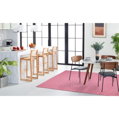 Coastal Charm Red/Ivory Handwoven Cotton 5'x8' Area Rug