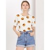 INSPIRE CHIC Women's Fruit Print Top Round Neck Short Sleeve Cute T-Shirt - 3 of 4
