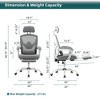 Grungis Office Chair with  Lumbar Support Pillow and Padded Armrests,Ergonomic Computer Chair with Retractable Footrest for Adult,Student - 3 of 4
