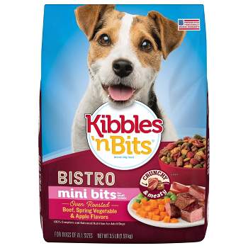 Kibbles 'n Bits Bistro Mini Bits Beef, Spring Vegetable & Apple Flavors Small Breed Adult Complete & Balanced Dry Dog Food - 3.5lbs