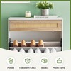 Narrow Rattan Shoe Cabinet with 2 Flip-Doors & Flip-Drawer, Freestanding Storage Organizer with Metal Legs for Entryway Hallway & Living Room - 3 of 4