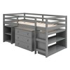 YOOCOZZ Twin Low Loft Bed with Cabinet and Rolling Portable Desk - 2 of 4