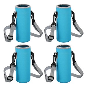 Unique Bargains Portable Durable Adjustable Strap Insulated Water Bottle Sling Bag 4 Pcs - 1 of 4
