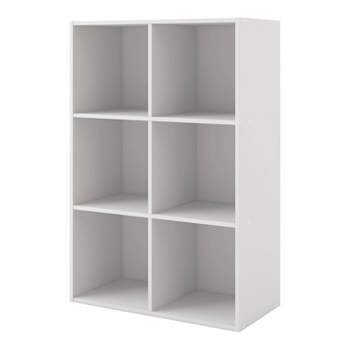 miBasics 35" Silkpath Modern 6 Cube Stackable and Modular Bookcase White