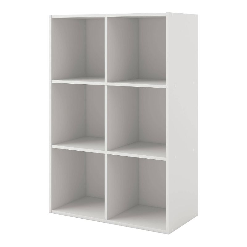 miBasics 35&#34; Silkpath Modern 6 Cube Stackable and Modular Bookcase White, 1 of 14