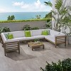 GDFStudio Cascada Outdoor Acacia Wood 9 Seater Sectional Sofa Chat Set with Cushions - 2 of 4