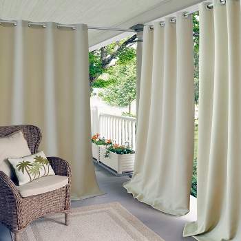 Matine Solid Tab Top Indoor/outdoor Single Window Curtain For Patio ...