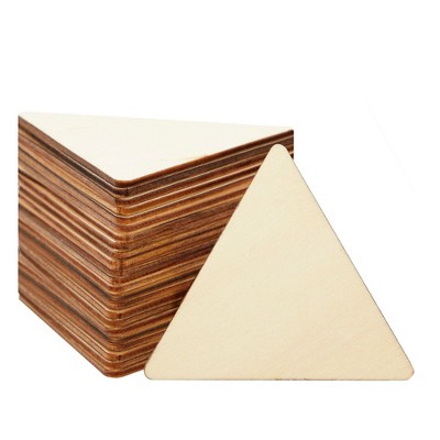 Juvale 24 Pack Unfinished Wooden Triangles for Crafts, Geometric Shapes for Wood Burning, Engraving, 3.6 x 3.1 Inches