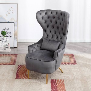 Upholstered Tufted High Wingback Chair - Kinwell - 1 of 4