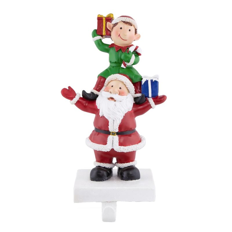 Northlight 8.75" Santa and Elf Christmas Stocking Holder, 1 of 7