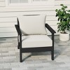 WestinTrends Avalon Black Outdoor Modern HDPE Patio Club Chair with Deep Seat Cushions - 2 of 4