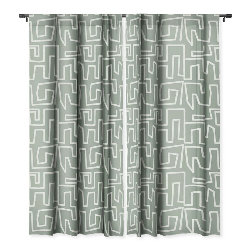 Mirimo Labyrinth Light Sage Curtain Panel - Deny Designs, 3 of 5