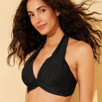 Shade & Shore Women's Longline Halter Triangle Bikini Top - Shade & Shore™ Black L — фото 3