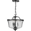 Progress Lighting, Bowman Collection, 3-Light Semi-Flush Mount, Matte Black, Clear Glass Shade - 4 of 4