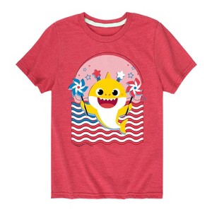 Boys' - Baby Shark - American Flag Short Sleeve Graphic T-Shirt - 1 of 4