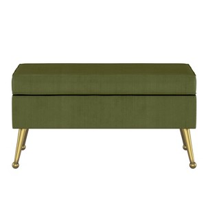 Marvin Pillowtop Bench with Splayed Emerald Green - Opalhouse