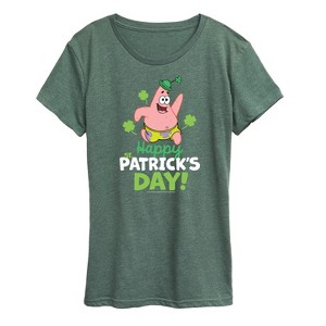 Women's - SpongeBob Squarepants - Happy St Patricks Day Short Sleeve Graphic T-Shirt - 1 of 4