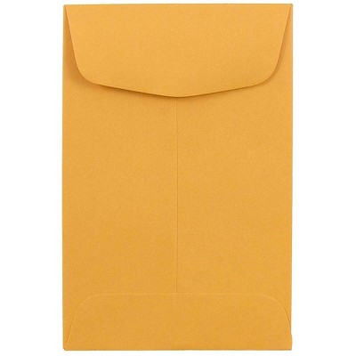 JAM Paper #4 Coin Business Envelopes 3" x 4.5" Brown Kraft Manila 356731206B