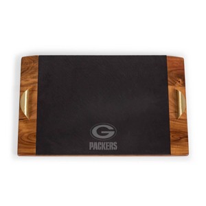 NFL Green Bay Packers Covina Acacia Wood and Slate Black with Gold Accents Serving Tray - 1 of 4
