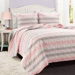 Cottage Core Sara Lily Reversible Quilt Set Pink - Lush Décor