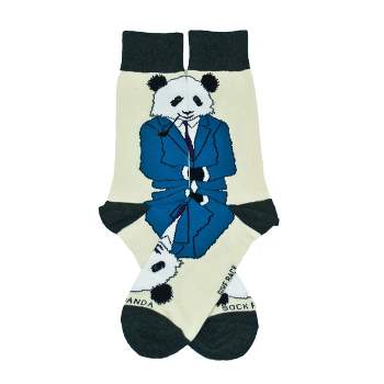 Dignified Reflective Panda Wearing a Suit Socks (Men's Sizes Adult Large) from the Sock Panda