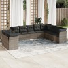 vidaXL Patio Sofa Set Gray PE Rattan Large UV-resistant materials - 2 of 4