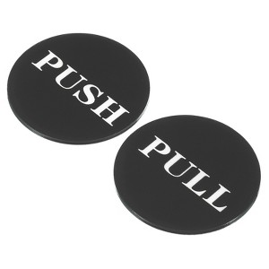 Unique Bargains Round Acrylic Self-Adhesive Hotel Shop Push Pull Door Sign  4 Pcs - 1 of 4
