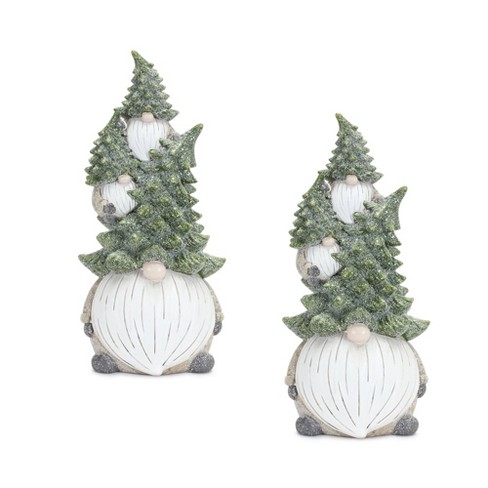 Melrose Stone Pine Tree Gnome Stack (Set of 2) - image 1 of 3