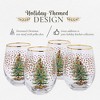 Spode Christmas Tree 19 Fl. Oz. Stemless Wineglass (Set of 4), Polka Dot - Elegant Tumblers & Decorative Wine Glasses for Holiday Entertaining - 3 of 4