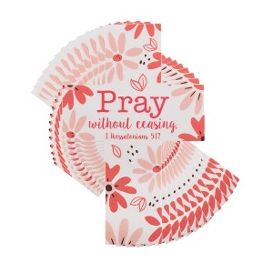Dicksons Pray Without Ceasing Pink Floral 4 inch Paper Pocket Card Bookmark Pack of 12 - 1 of 4
