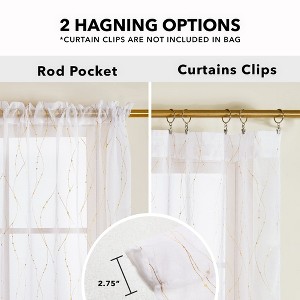 Deconovo Sheer Line with Dots Curtains(2 Panel) - 1 of 4