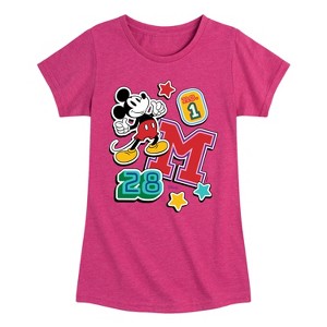 Girls' - Disney - Mickey Mouse Fitted Short Sleeve Graphic T-Shirt - 1 of 4