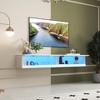 VYNXARIA 180 Wall Mounted Floating 80" TV Stand with 20 Color LEDs and Charging Station,white - 3 of 4