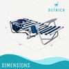 Ostrich On-Your-Back Sand Chair with Zippered Side Pocket and On-Your-Back Outdoor 5-Position Reclining Beach Chair with Backpack Strap, Striped Blue - 3 of 4
