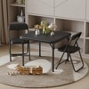 Kids Folding Table & 2 Chairs Set, Portable Steel Frame, PU Cushions, No Assembly - 2 of 4