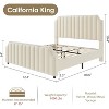 Acekool California King Platform Bed Frame, Velvet Upholstered Bed with 50 in Tall Channel Tufted Headboard - 2 of 4