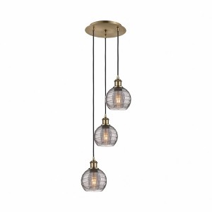 Athens Deco Swirl - 3 Light Cord Hung Multi Pendant In Industrial Style-25.13 Inches Tall and 12.38 Inches Wide - 1 of 1