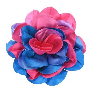 Unique Bargains Alloy Satin Fabric Big Rose Flower Dainty Brooches Pins 1 Pc - 1 of 4