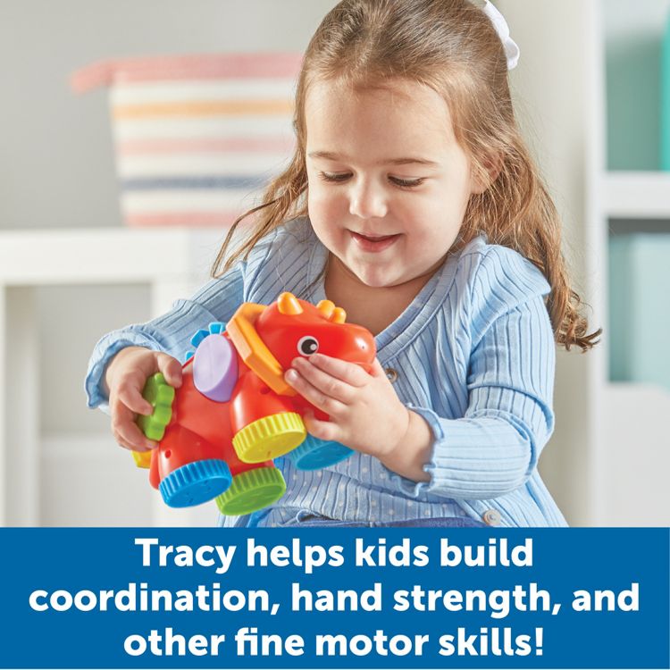 Learning Resources Tracy the Fidget Triceratops: Baby & Toddler Learning Toy for Fine Motor Skills, 3 of 7
