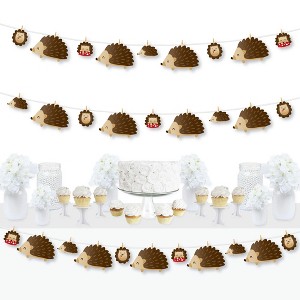 Big Dot of Happiness Forest Hedgehogs - Woodland Birthday Party or Baby Shower DIY Decorations - Clothespin Garland Banner - 44 Pieces - 1 of 4