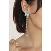 Turquoise Butterfly Pearl Chain Dangle Earrings - Ettika - 2 of 2