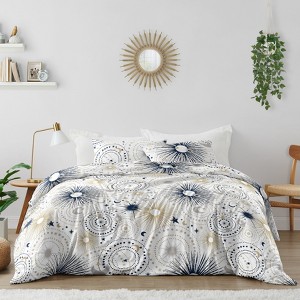 Sweet Jojo Designs Full/Queen Comforter Bedding Set Celestial Blue Gold and Grey 3pc - 1 of 4