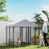 PawHut Outdoor Dog Kennel with Roof, Welded Wire Dog Playpen Enclosure with Escape-proof Lock, UV-Resistant & Waterproof Cover, 5.9' x 4' x 6', Silver - 3 of 4