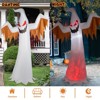 Angel Sar 12ft Giant Scary Ghost Inflatable with LED Lights, Flashing Red Eyes and Flame Effect Halloween Yard Decoration. White - 4 of 4