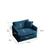 Comfy Deep Single Seat Sofa Upholstered Reading Armchair Living Room Chair Blue Chenille Fabric , 1 Toss Pillow - 3 of 4