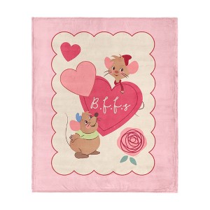 Disney Princess Jaq and Gus Valentine Silk Touch Throw Blanket 50 x 60 inches - 1 of 4